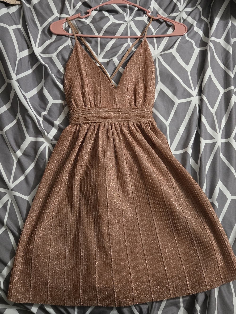 Trixxi Rose Gold Backless Dress